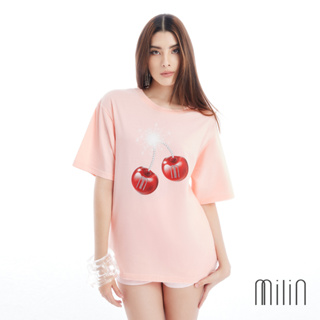 [MILIN] Cherry Crush T-Shirt Milin Cherry Bomb with crystals shorts sleeves T-shirt เสื้อยืดมิลินลายเชอรี่บอมบ์ 41