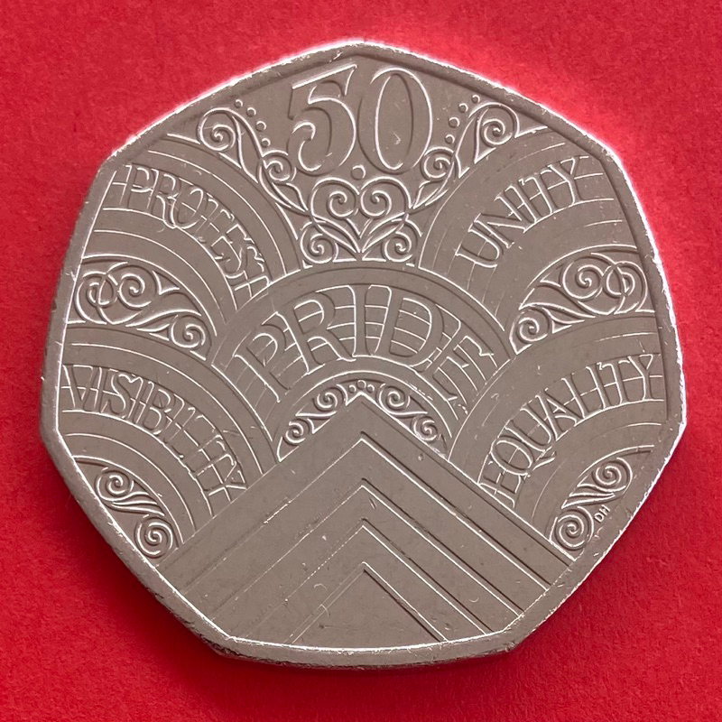 🇬🇧 เหรียญอังกฤษ United Kingdom 50 pence ปี 2022 เหรียญที่ระลึก Pride