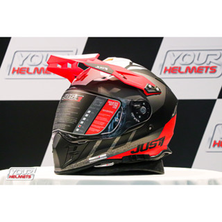 หมวกกันน็อค JUST1 HELMETS รุ่น J34 PRO OUTERSPACE BLACK RED WHITE MATT