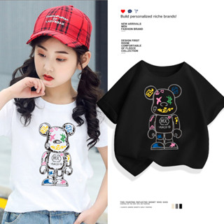 H410 (พร้อมส่ง)เสื้อเด็กแขนสั้น.ผ้านุ่นใส่สบายฯใส่เที่ยวออกกำลังกายได้ทั้งเด็กชายและหญิง