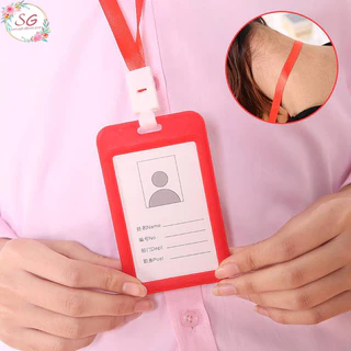 (M805)กรอบใส่บัตรแนวตั้ง สายคล้องคอสุ่มสี มีให้เลือกหลายสี ป้ายชื่อ ซอง ราคาโรางงาน
