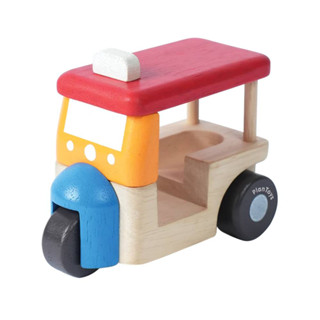 PlanToys ของเล่นไม้ แปลนทอยส์ รถของเล่น รถตุ๊กตุ๊ก THAILAND TUK TUK (1y+)