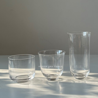 แก้วน้ำ Round Thin Glass แก้วขอบปากบาง มี 3 ขนาด | Round Thin simple glass | Oyster and Things.