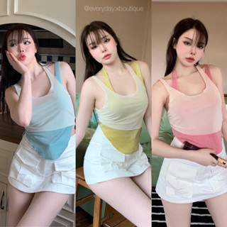 พร้อมส่ง📌 Double wink tank top🫧✨(300฿ฟรีส่ง) น่ารักไม่ไหววแล้วค่า เสื้อกล้ามงาน2ชิ้น เย็บติดกัน ดีเทลเป็นผ้าวิ้งค์ valen