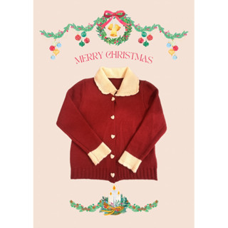 เสื้อไหมพรมสีแดงแขนยาว 🎄  #ส่งต่อ #มือสอง