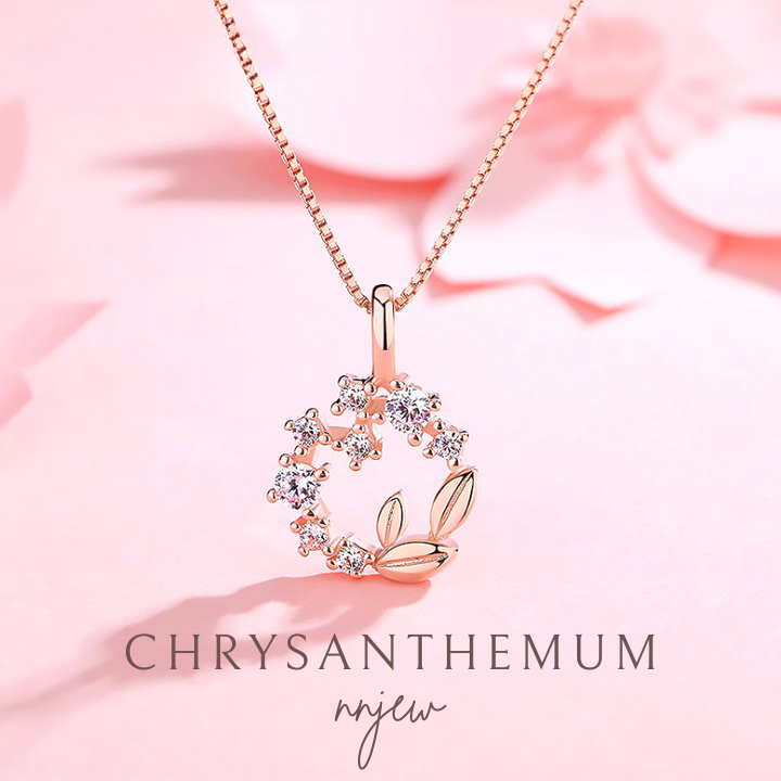 nnjew สร้อยคอ รุ่น Chrysanthemum Flower Necklace สี Rose