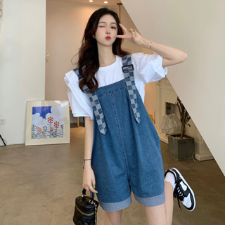 Manyjeans Shorts Overalls เอี๊ยมกางเกงยีนส์ขาสั้น(พร้อมส่งจากไทย)