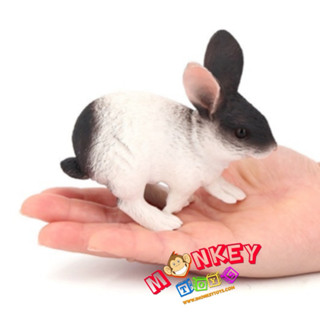 Monkey Toys - โมเดลสัตว์ กระต่าย ขาวด่าง ขนาด 11.00 CM (จากหาดใหญ่)