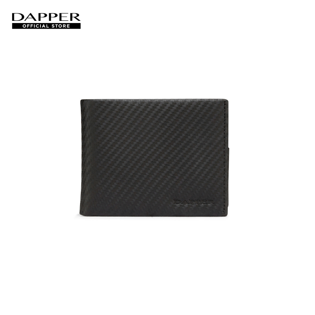 DAPPER กระเป๋าสตางค์ Carbon Fiber Billfold Wallet หนังแท้ สีดำ (BWM/BK/1103CB17)