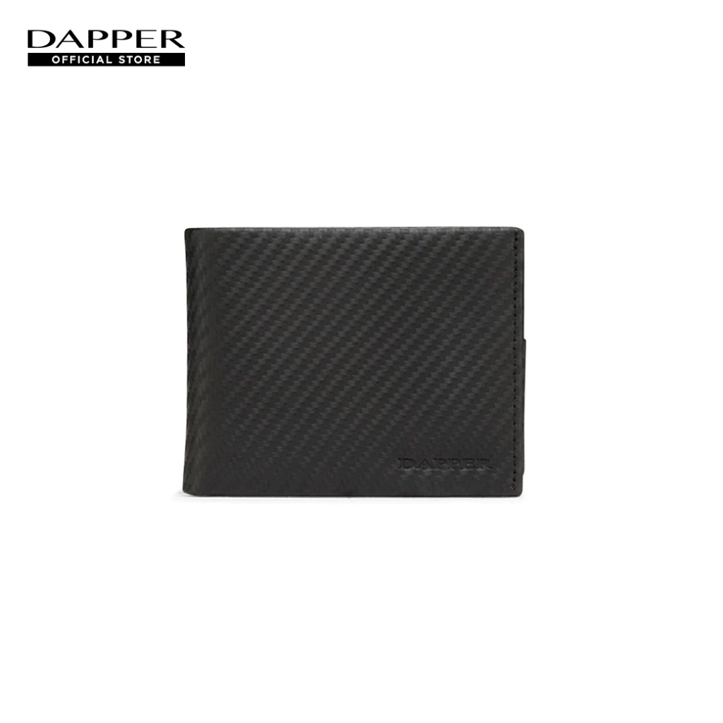 DAPPER กระเป๋าสตางค์ Carbon Fiber Billfold Wallet หนังแท้ สีดำ (BWM/BK/1103CB18)