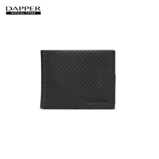 DAPPER กระเป๋าสตางค์ Carbon Fiber Billfold Wallet หนังแท้ สีดำ (BWM/BK/1103CB18)