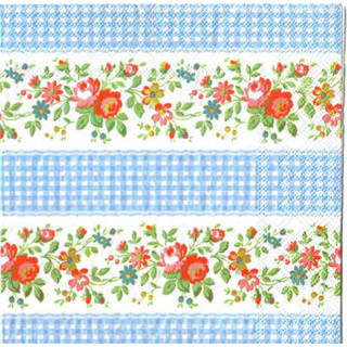 Pladao Napkin ภาพ Cath Kidston ดอกไม้ แถบกุหลาบ สก็อตฟ้า กระดาษ แนพกิ้น สำหรับงานศิลปะ เดคูพาจ decoupage ขนาด L 33x33