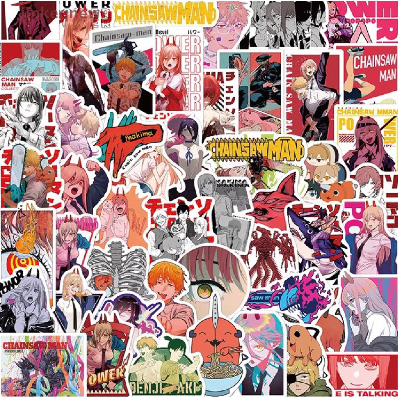 สติ๊กเกอร์ chainsaw man 499 อนิเมะ 50ชิ้น สุดเท่ การ์ตูน ญี่ปุ่น โปจิตะ เชนซอว์แมน Pochita csm chainsawman