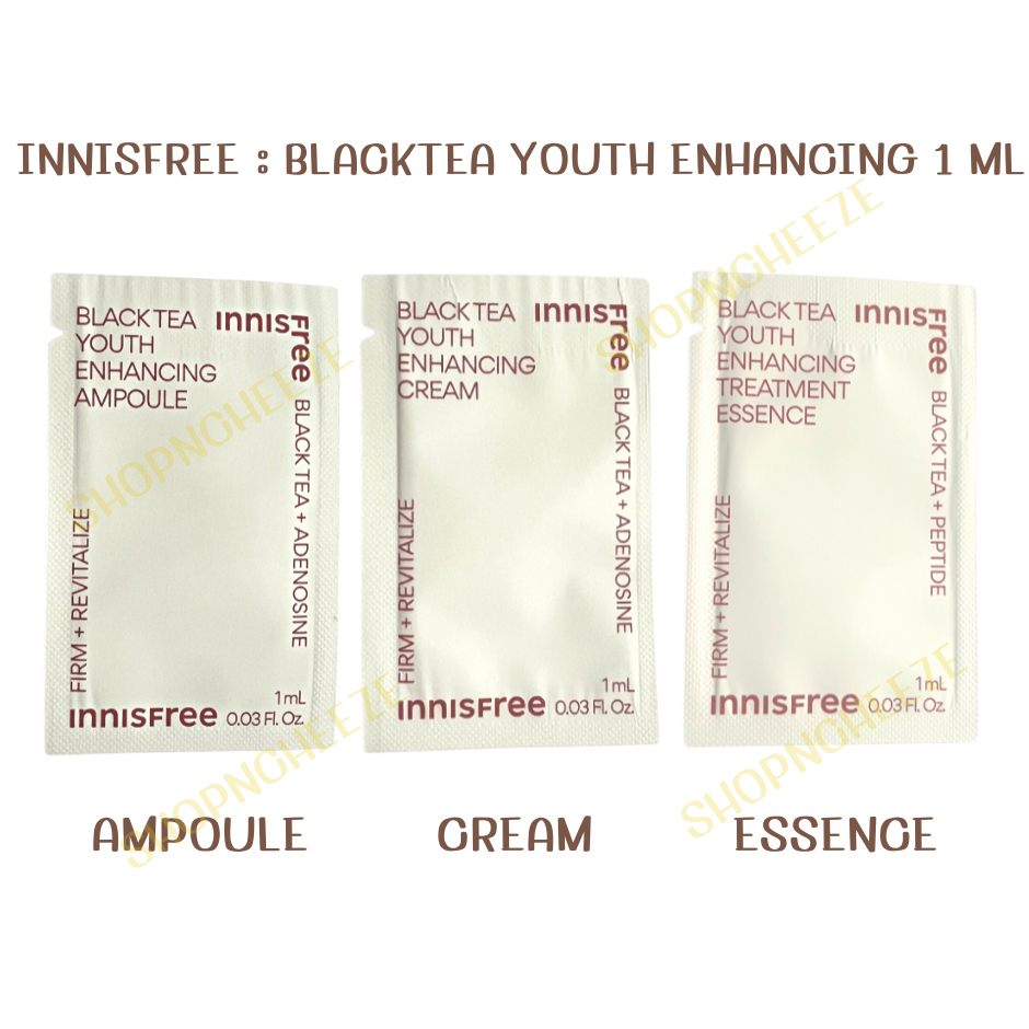 หมดอายุ 2026/2027 INNISFREE BLACKTEA YOUTH ENHANCING AMPOULE / CREAM / TREATMENT ESSENCE 1 ML
