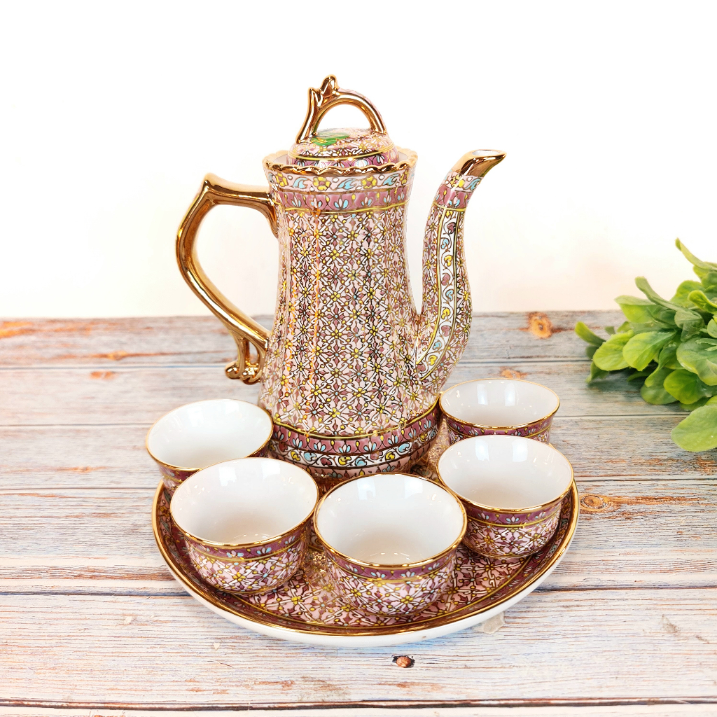 จิตต์ติมา เบญจรงค์ ชุดน้ำชากากนกกลาง เบญจรงค์  (สินค้า OTOP 5 ดาว)