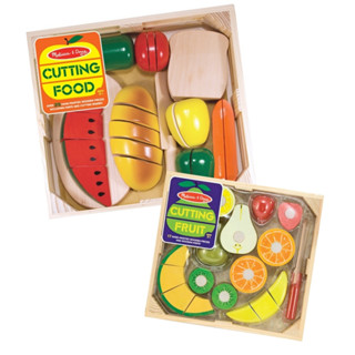 [25ชิ้น] ชุดเล่นหั่นอาหารครบหมู่ Melissa &amp; Doug Cutting Food รีวิวดีใน Amazon USA หลากรุ่น 487/4021 มีเวลโคร่ตีนตุ๊กแกพร้อมมีด &amp; ถาดไม้ เก็บอย่างดี