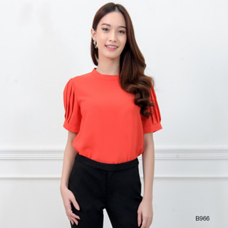 AMILA Blouse AM-B966 โดบี้ แขนสั้น IGPU22-10