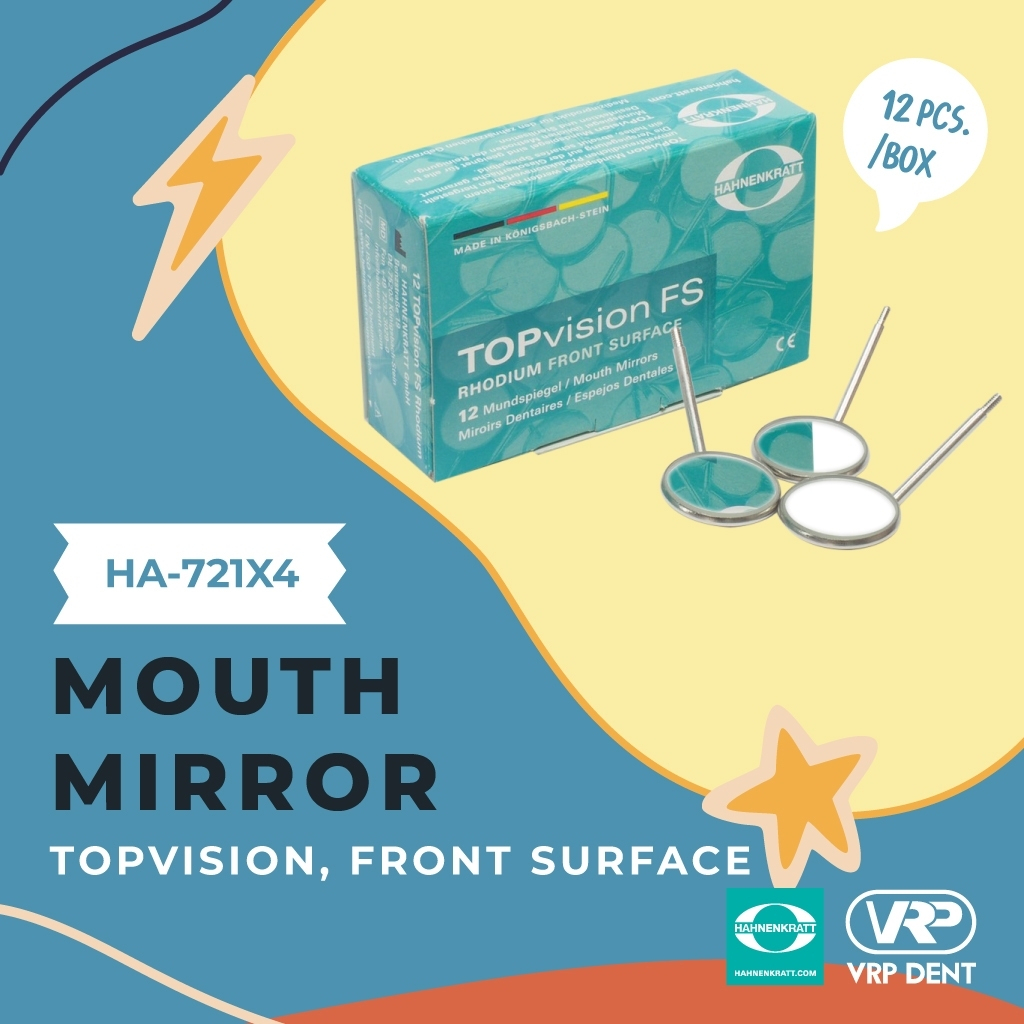 Mouth mirror front surface กระจกส่องปาก 1 กล่อง 12 ชิ้น HA-TOPVISION