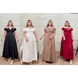 🎈Plussize เดรสคนอ้วน🎈 Freesize 40-50 วงเเขน22-24 เอว30-44 สพ54 ความยาว55