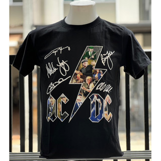 เสื้อยืดลาย AC/DC สายฟ้า สกรีนหน้าหลัง