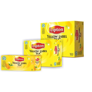 Lipton ลิปตัน ชาดำผงชนิดซอง ฉลากสีเหลือง (25 ซอง / 100 ซอง)