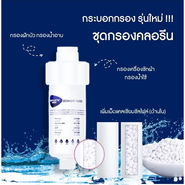 กรองคลอรีน กรองฝักบัว Shower filter กรองน้ำใช้ กรองเครื่องซักผ้า กรองอ่างล้างหน้า กรองประปา