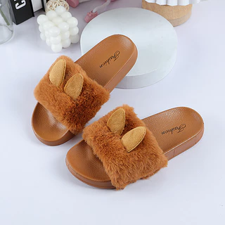 Fshoes ใหม่🐰พร้อมส่ง รองเท้าแตะพื้นยาง บันนี่แรบบิทสุดคิ้วท์ ออกแบบใหม่มาในสไตล์กระต่ายน้อยขนฟู พื้นยางนิ่มสวมใส่สบาย