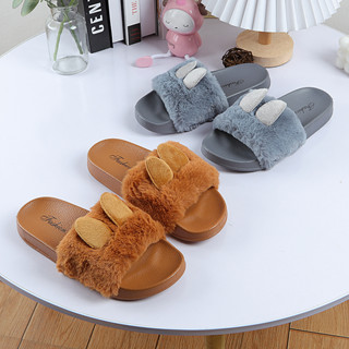 Luckkyshoes So cute ม๊ากกก 🥰 รองเท้าแตะหูกระต่ายขนมิ้ง รองเท้าแตะขนนิ่ม ฟู ใส่สบาย ใส่แล้วฟินสุดๆ🐰ดีเทลตั๊ลล๊าค ไปตำกัน