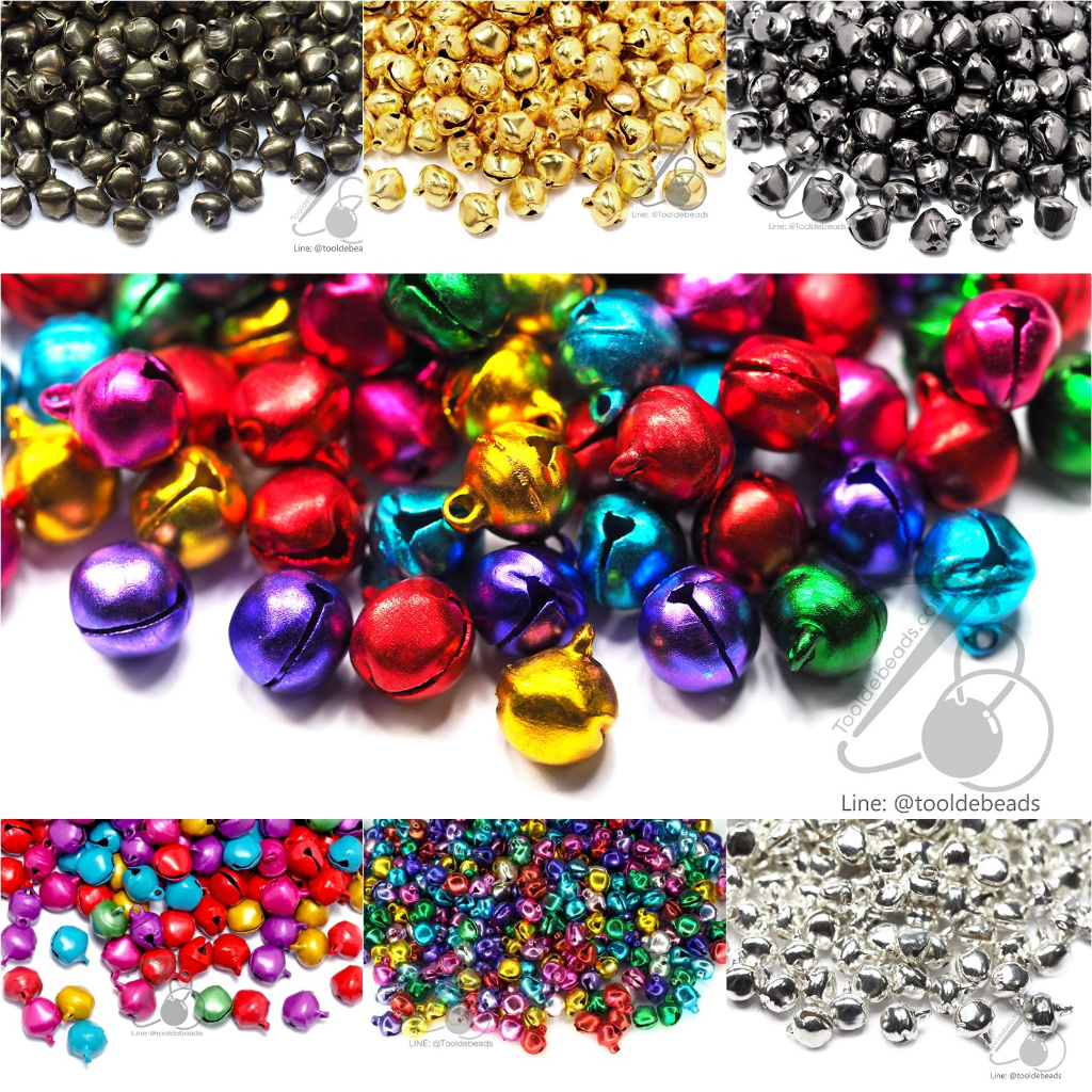 กระดิ่งหลากสี (70-100 กรัม) กระพรวนสีขนาด 6-8-10-12 มม. ห้อยพวงกุญแจ เครื่องประดับ