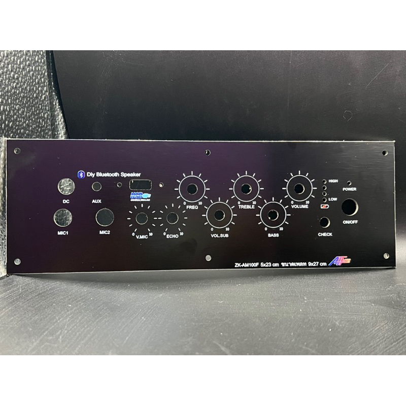 เพลท รุ่น ZK-AM100F  วัตแบตเม็ดไฟ ช่องเพลท5*23 ขนาดแผ่น29x9ซมเพลทคอมโพสิต สวิตช์เปิดปิด12มิล แบบวอลุ