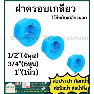 ฝาครอบ  ฝาปิด ฝาเกลียวใน PVC พีวีซี   4หุน 6หุน 1นิ้ว 1.2นิ้ว ตราช้าง SCG : ต่อตรง  ฝาครอบเกลียวใน ฝาครอบเกลียวนอก