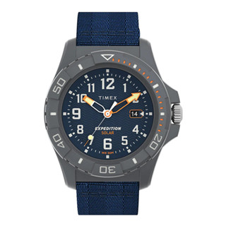 TIMEX TW2V40300 Expedition North Freedive Ocean นาฬิกาข้อมือผู้ชาย สายผ้า สีน้ำเงิน หน้าปัด 46 มม.