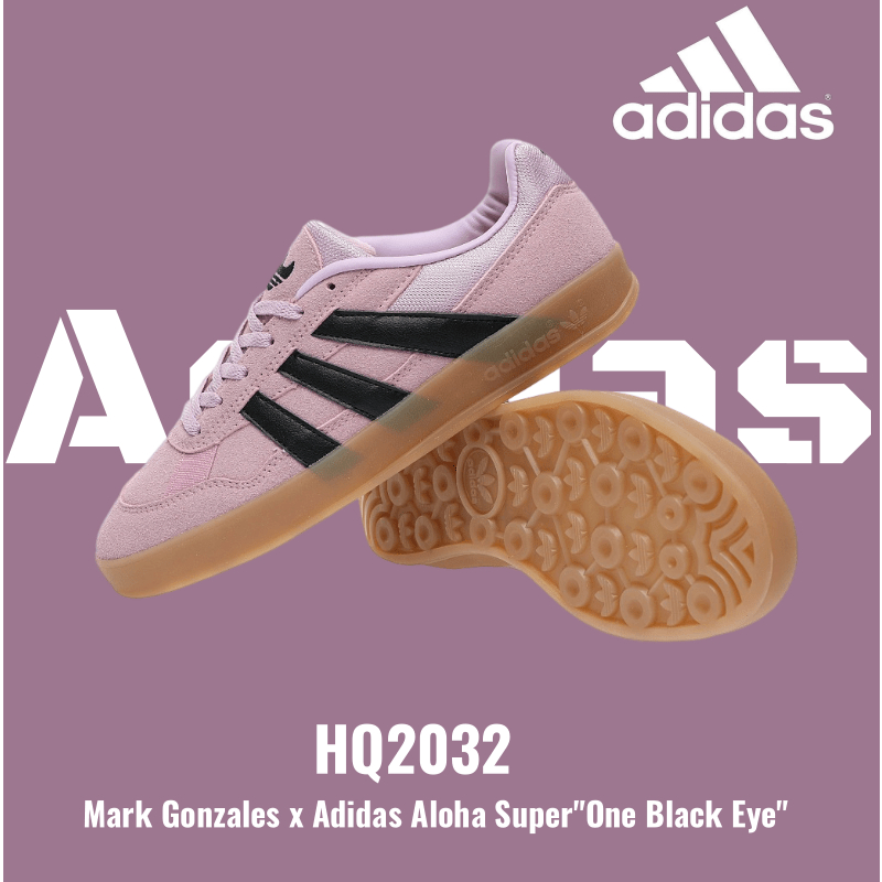 Mark Gonzales x Adidas Aloha Super"One Black Eye"HQ2032 Versatile casual sports skateboard shoes