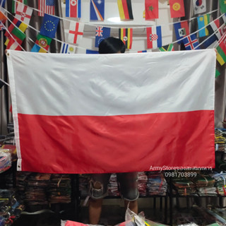 &lt;ส่งฟรี!!&gt; ธงชาติ โปแลนด์ Poland Flag 4 Size พร้อมส่งร้านคนไทย