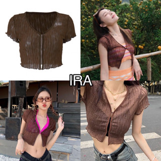 BY IRA Emily Tulle Beach Top เสื้อแขนสั้น ผ้าซีทรูเซ็กซี่ น่ารักไม่หวายยย