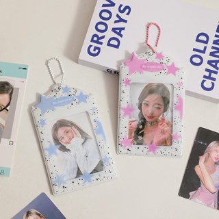 พร้อมส่ง เฟรมการ์ด ดาวขาว ฟรี! โซ่ไข่ปลา ใส่การ์ดอัลบั้ม ใส่รูป3นิ้ว card holder นำเข้าเอง