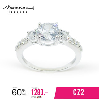 Memorine Jewelry แหวนเงินแท้ 925 ฝังเพชรสวิส (CZ) : CZ2