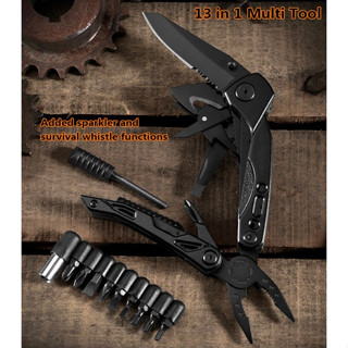 พร้อมส่ง 13in1 คีม Multitool พับ Camping Outdoor Survival การล่าสัตว์ไขควงชุดไขควง Bits ที่เปิดขวดมีดเครื่องมือ