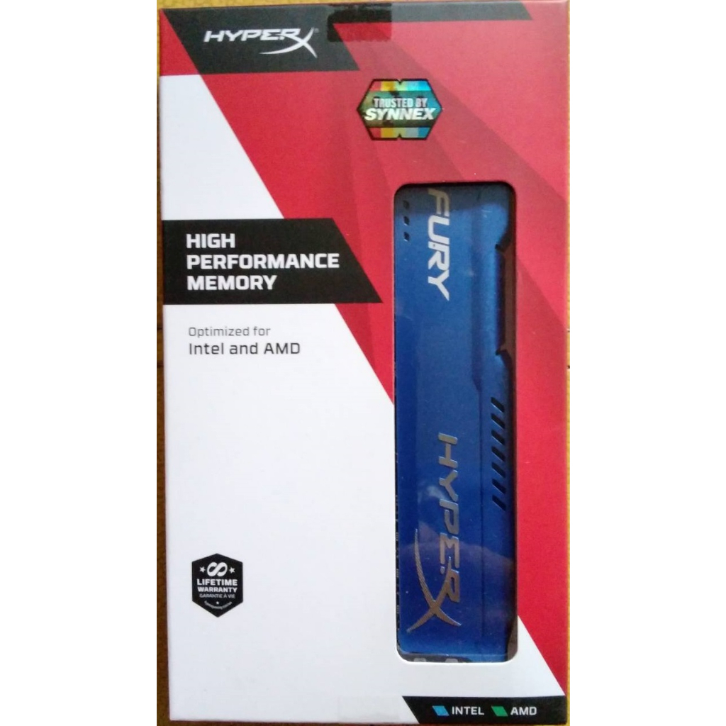 Ram PC DDR3 8GB Bus 1600  Fury HyperX Blue รหัส HX316C10F/8