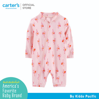 CARTERS 1PC  SWIM PINK FLAMINGO คาร์เตอร์ชุดว่ายน้ำแขนยาวเด็กผู้หญิง สีชมพู ลายนกฟามิงโก้ L10