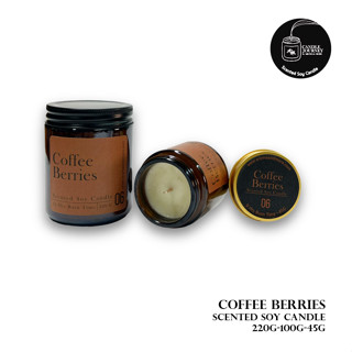 06-Coffee Berries -Scented Soy Candle เทียนหอมคอฟฟี่ เบอรี่ส์ The scent of warm coffee and mixed berries -45g/100g/220g