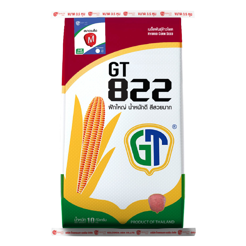 เมล็ดพันธุ์ ข้าวโพดเลี้ยงสัตว์ GT 822/M (3.5หุน)  Hybrid seeds (Zea mays) Maize Seeds 10 กิโลกรัม