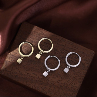 108-littlegirl gifts- Geometric square hoop earrings ห่วงขนาด10mm*3mm