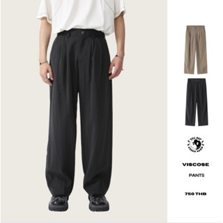 THEBOY-VISCOSE PANTS กางเกงสแลคทรงกระบอกใหญ่