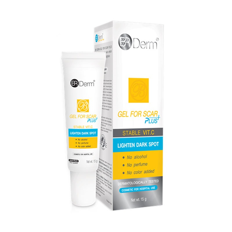 BR DERM GEL FOR SCAR PLUS 15 G. | ลดรอยแผลเป็น รอยดำโดยเฉพาะ | ลดสร้างเม็ดสีเมลานิน | ลบรอยแผลเป็นจากบาดแผล