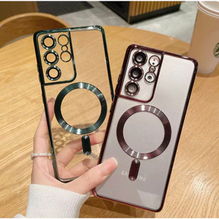 เคสกันกล้อง พร้อมเลนส์กล้อง แม่เหล็ก ใส ชาร์จได้ สำหรับ Samsung A37 A57 A07 S26ultra S24 S23 S25 S26 Ultra FE S25ultra