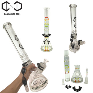 Cannadude 420 Beaker Lego 18" บ้องแก้ว V.2 แจกันแก้ว 9 mm Thick - 34 mm Adapter ฟรี!! สายคล้อง พร้อมไฟ (2023 Version)