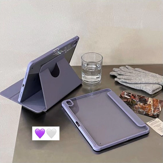 เคสไอเเพดAir8 Air5/Air6 mini7 gen6/gen8/gen9/gen11/10 pro11 360°หมุนตั้ง/นอนได้ เคสหนังอะคริลิคใส thumbnail 10