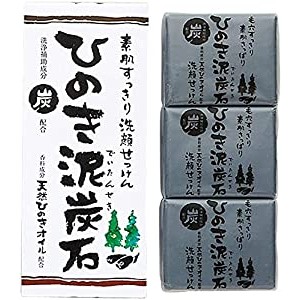 Hinoki Peat Stone Face Wash Soap (75g x 3 / ชนิดสดชื่น) ประกอบด้วยน้ำมัน Hinoki ธรรมชาติ [ส่งตรงจากญี่ปุ่น]