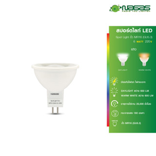 Nagas สปอร์ตไลท์ LED  รุ่น Spotlight Eco  6  วัตต์  MR16 220V  ขั้ว GU5.3